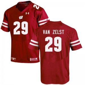 Men's Wisconsin Badgers NCAA #29 Nate Van Zelst Red Authentic Under Armour Stitched College Football Jersey RY31G73AM